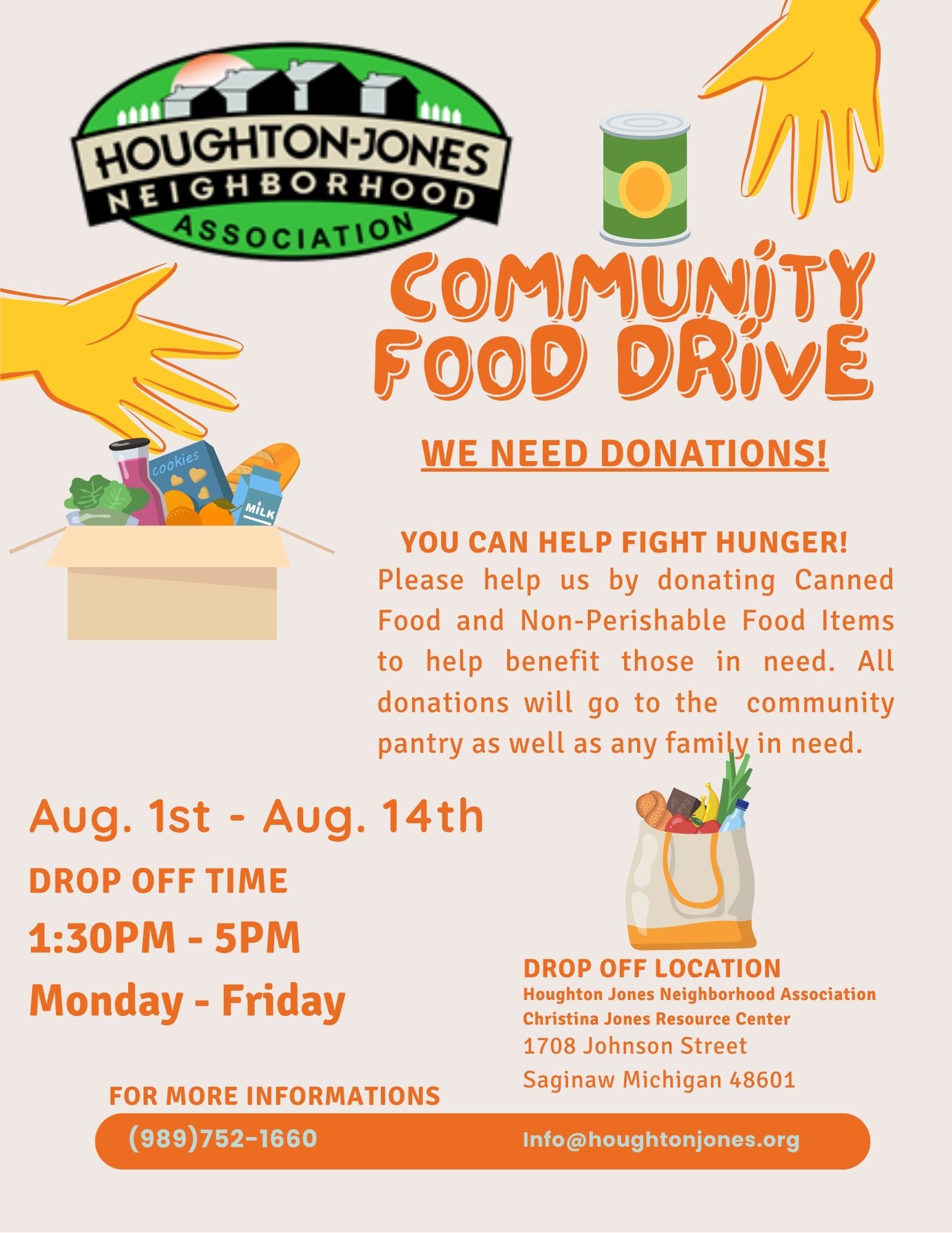 HJNA Community Food Drive - Houghton-Jones Neighborhood Association